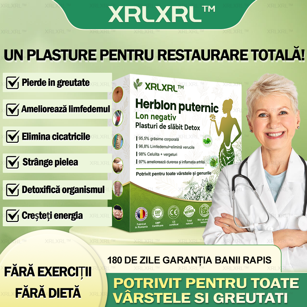 XRLXRL™ Plasă de Slăbire Detox cu Ion Negativ HerbIon - Recomandată de ASMBS